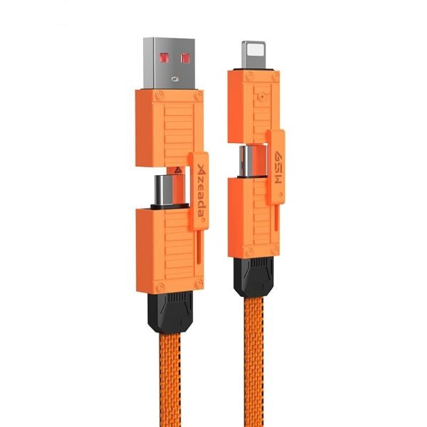 Azeada 65W Mobile Phone Data Cable Two Drag Two Super Fast Charge - Image 2