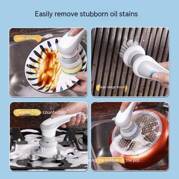 Electric Cleaning Brush 4 In 1 Spinning Scrubber Handheld Electric Cordless Cleaning Brush Portable - Image 10