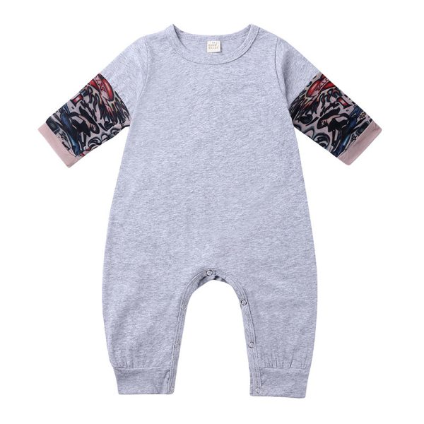 Kids Long Sleeve Tattoo One-piece Romper Baby Flower Arm Romper Clothes - Image 2