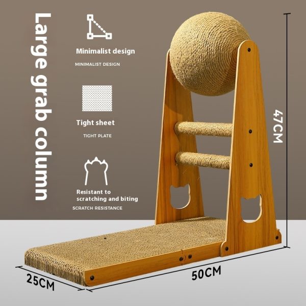 Cat Scratch Board Wear-resistant Non-dandruff Vertical Sisal Scratch-resistant Self-Hi Relieving Stuffy Scratching Board Toy - Image 9