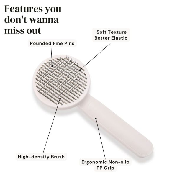 Dog Cat Grooming Brush Self Cleaning Slicker Brushes For Dogs Cats Pet Grooming Brush Tool Gently Removes Loose Undercoat Mats Tangled Hair Slicker Brush For Pet Massage-Self Cleaning - Image 6