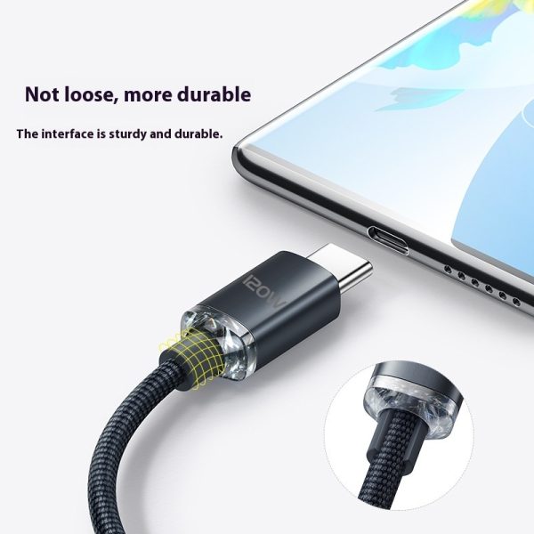 120W Fast Charge PD6A Dual USB Type-C Cable - Image 3