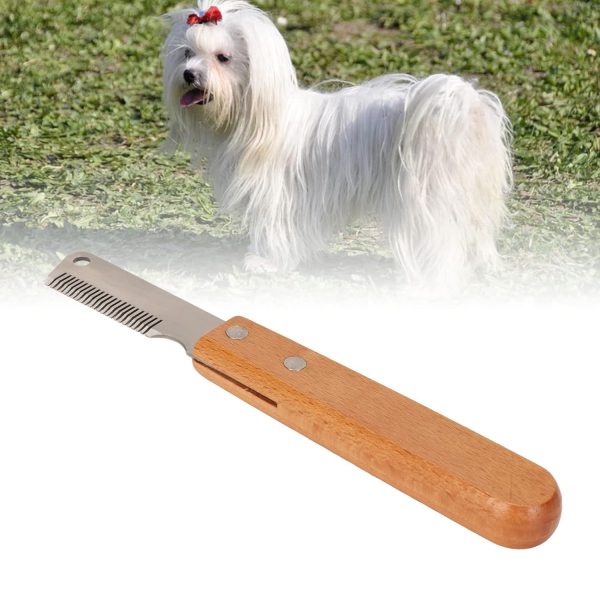 Pet Stripping Comb Dog Stripping Knife Grooming Tool Multifunction Remove Floating Hair Dog Stripping Knife With Wood Handle For Cats Dogs - Image 8