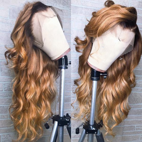 Ombre Lace Front Human Hair Wigs Remy Colorful - Image 2