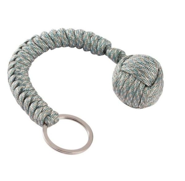 Outdoor Seven Core Umbrella Rope Climbing Survival Key Chain Hanging Hand-woven Round Steel Ball - Image 4