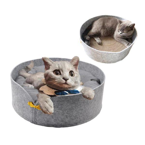 Corrugated Cat Scratcher, Removable And Washable Warm Claw Sharpener For Cats - Image 3