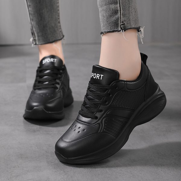 Pure Black Sneakers Women's Autumn - Image 2