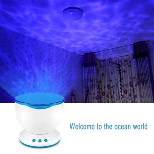 Ocean Wave Projector LED Night Light Remote Control TF Cards Music Player Speaker Aurora Projection - Image 2