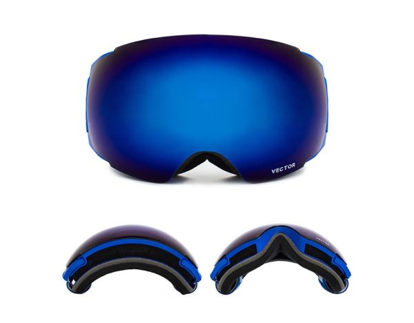 Compass ski glasses for men and women double-layer lens anti-fog spherical surface with magnets can be changed mountaineering goggles - Image 3