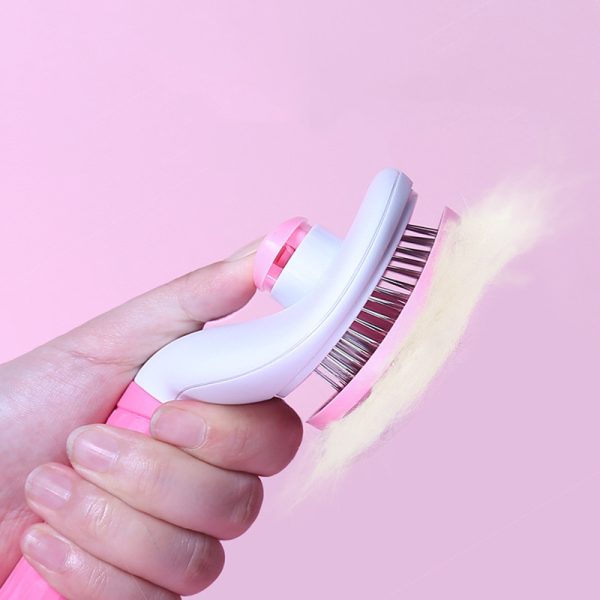 Cat Self-Cleaning Comb Stainless Steel Dog Comb Hair Brush One Key To Remove Floating Artifact - Image 6