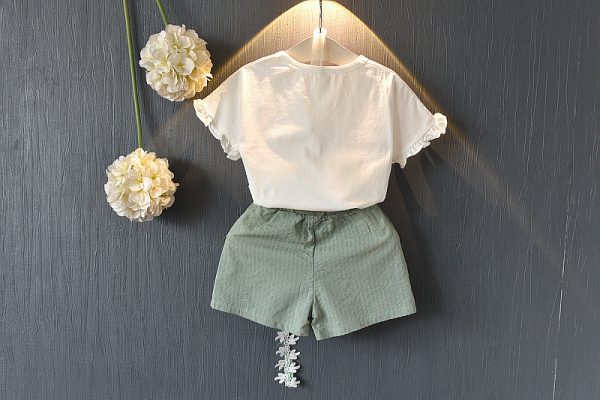 Girls Short Sleeve T-shirt Shorts Two-piece Suit - Image 4