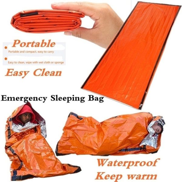 Outdoor Emergency Survival Sleeping Bag Portable Waterproof Reusable Blanket Camping Hiking Survival Rescue Thermal Blanket - Image 5