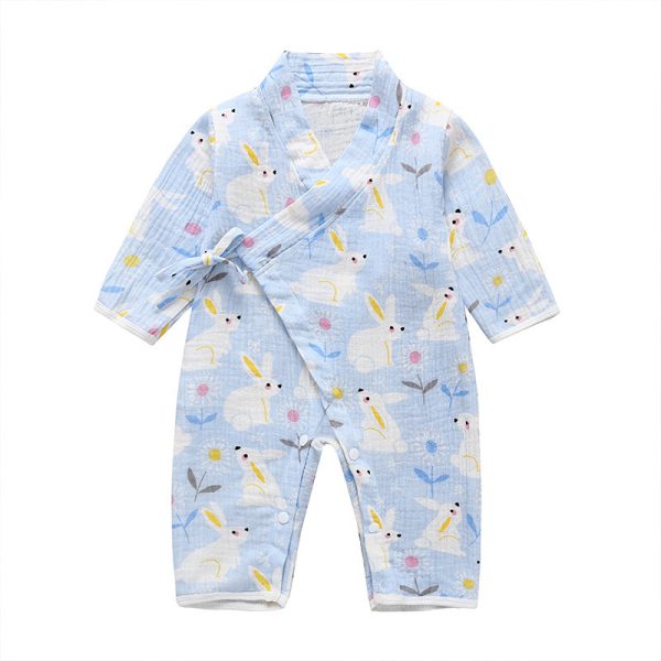 Baby Spring and Autumn Long Sleeve One-piece Printed Monk Clothes - Image 2