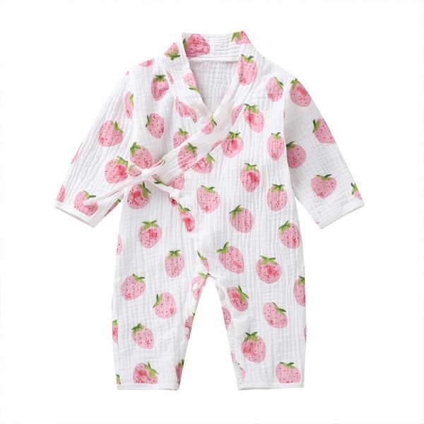 Baby Spring and Autumn Long Sleeve One-piece Printed Monk Clothes - Image 6