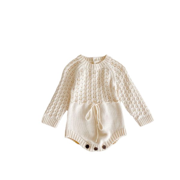 Girl Baby Knitted Hollow Waist Girdle Long Sleeves Harpy Dress Triangle - Image 3