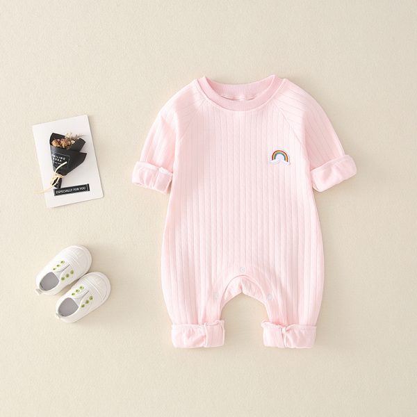 Fashionable And Simple Rainbow Baby Jumpsuit - Image 4