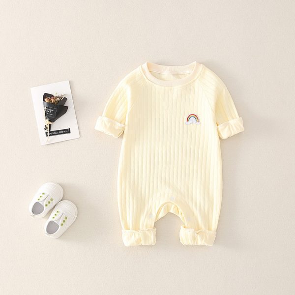 Fashionable And Simple Rainbow Baby Jumpsuit - Image 2