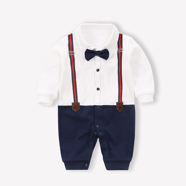 Baby Bodysuit Spring And Autumn Baby Hatsuit Climbing Suit Long Sleeve Newborn Gentleman'S Clothing - Image 5