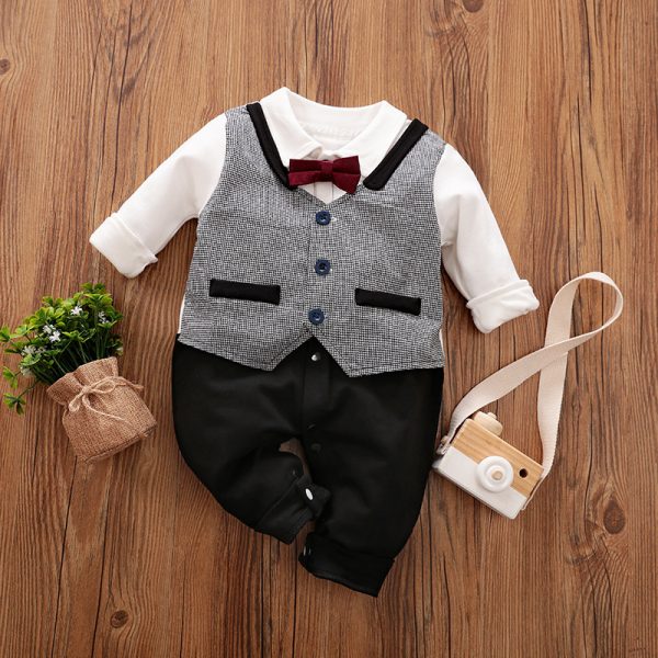 Baby Jumpsuit Spring And Autumn Models Foreign Trade Gentleman Baby Clothes Long-Sleeved Baby Clothes Baby Clothes - Image 8