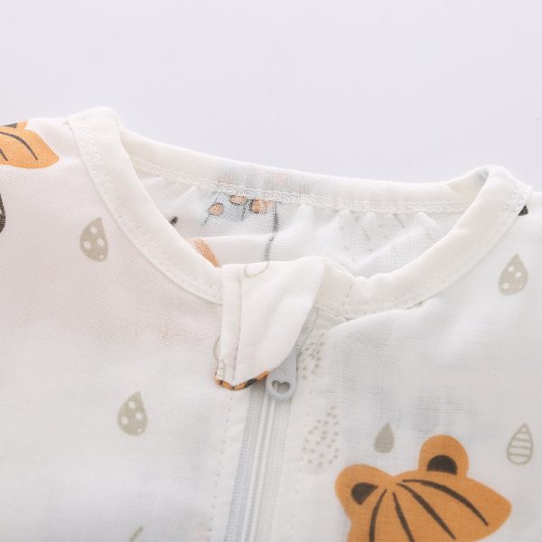 Gauze Baby Sleeping Bag Summer Thin Newborn Baby One-Piece Pajamas Spring And Autumn Children'S Split-Leg Sleeping Bag - Image 4