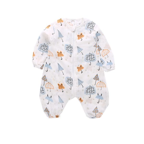 Gauze Baby Sleeping Bag Summer Thin Newborn Baby One-Piece Pajamas Spring And Autumn Children'S Split-Leg Sleeping Bag - Image 2