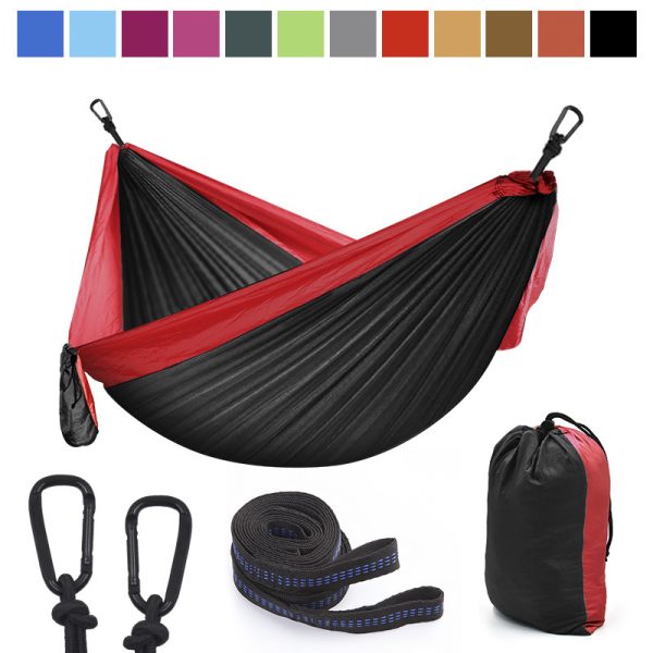 Outdoor Color Matching Nylon Parachute Cloth Single 270x140 Camping Hammock Outdoor Swing - Image 2