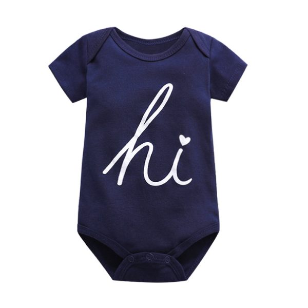 Short Sleeved Cotton Baby Jumpsuit Romper Triangle Jumpsuit - Image 4