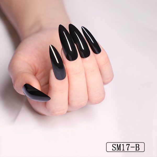 Long Pointed False Nails Solid Color Nails Salon Nails Almond Nail Patches Finger Nails - Image 2