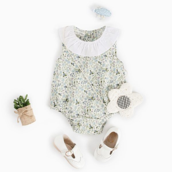 Cotton Romper Floral Baby Romper - Image 2