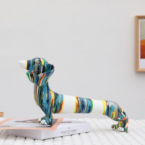 Color Resin Crafts Animal Cartoon Dachshund Dog - Image 5