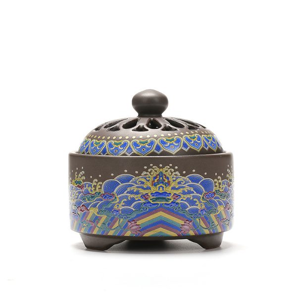 Ceramic Cloisonne Incense Burner, Backward Incense Burner, Incense Channel Enamel - Image 6