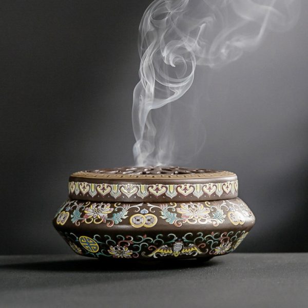 Ceramic Cloisonne Incense Burner, Backward Incense Burner, Incense Channel Enamel - Image 5