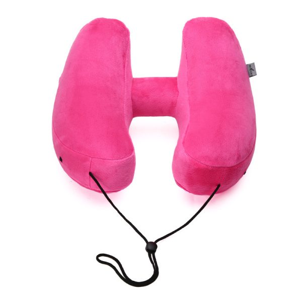 Hooded Travel Pillow H Shaped Inflatable Neck Pillow Folding Lightweight Nap Car Seat Office Airplane Sleeping Cushion Pillows - Image 7