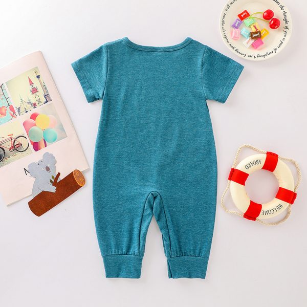 Alphabet short sleeve crawling suit