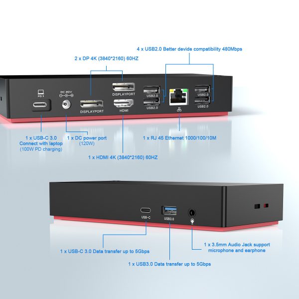 Docking Station Type-C Splitter 4K Display Notebook Expansion Band - Image 9