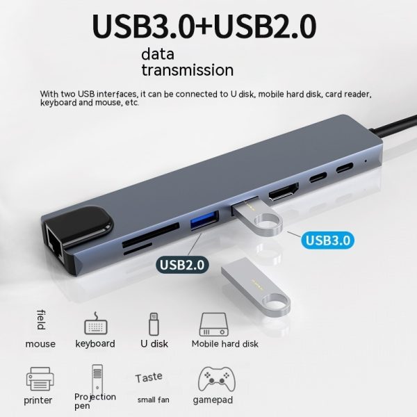 Type-c Expansion Dock 8 In 1 Multi-function Hub - Image 10