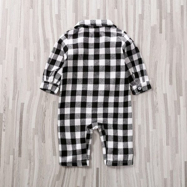 Baby striped plaid onesie - Image 3