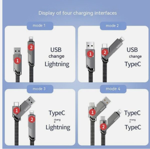 Four-in-one Fast Charge Data Cable - Image 3