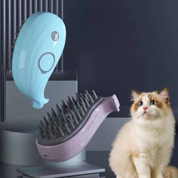 Steamy Cat Brush - 3-in-1 Whale-Shaped Cat Steam Brush, Pet Massage Comb Cat Brush Fast Foaming Spray Bath De-Float Hair Cleaning Dog Massage Grooming Brush - Image 8