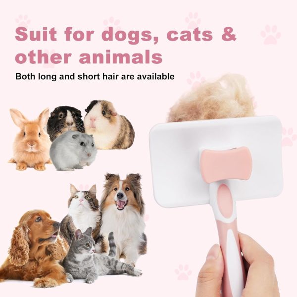 Pet Self Cleaning Slicker Brush Pet Hair Brush Dog Brush  Cat Brush For Shedding Hair Pet Hair Removal Tool Safe Massage Comb For Long  Middle-long, Short Hair - Image 3