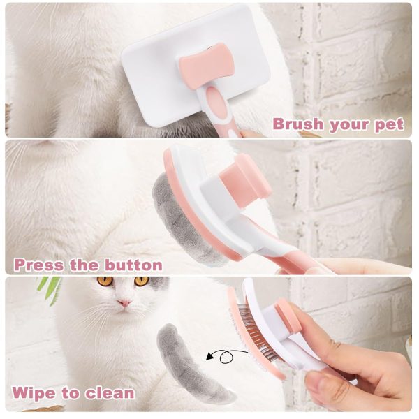 Pet Self Cleaning Slicker Brush Pet Hair Brush Dog Brush  Cat Brush For Shedding Hair Pet Hair Removal Tool Safe Massage Comb For Long  Middle-long, Short Hair - Image 4