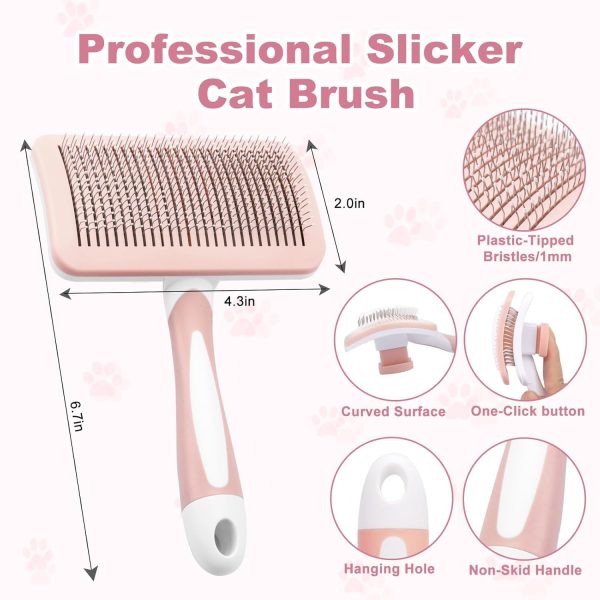 Pet Self Cleaning Slicker Brush Pet Hair Brush Dog Brush  Cat Brush For Shedding Hair Pet Hair Removal Tool Safe Massage Comb For Long  Middle-long, Short Hair - Image 6