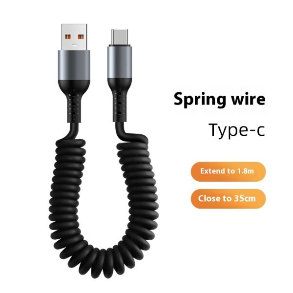 Spring Retractable Storage Mobile Phone Charging Cable - Image 3