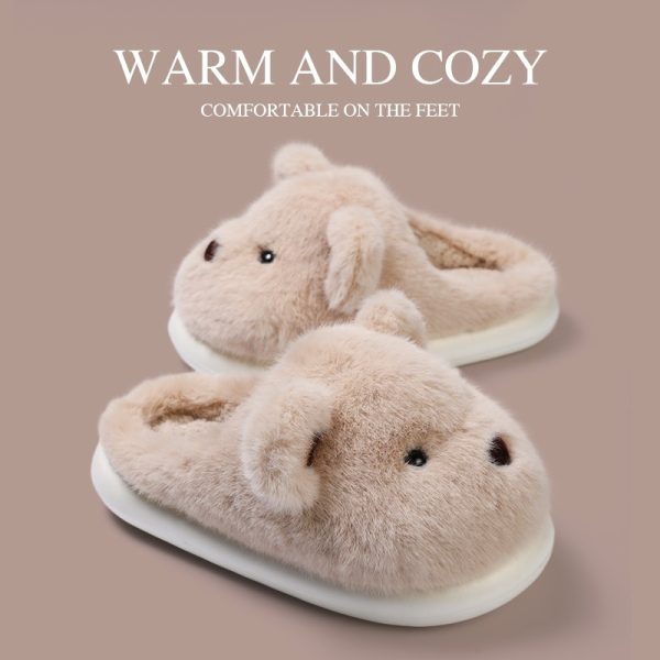 Autumn And Winter Home Indoor Platform Non Slip Outdoor Warm Plush Cotton Slippers Women