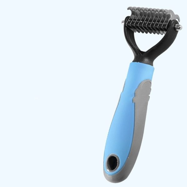 Pets Fur Knot Cutter Dog Grooming Shedding Tools Pet Cat Hair Removal Double-sided Comb Brush - Image 3