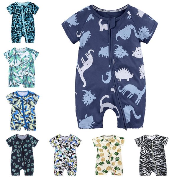 Newborn printed double zip bodysuit