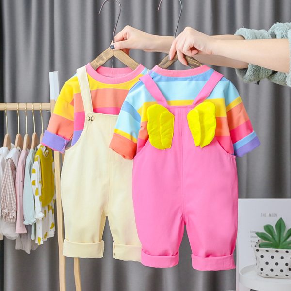 Girls' spring bib suit