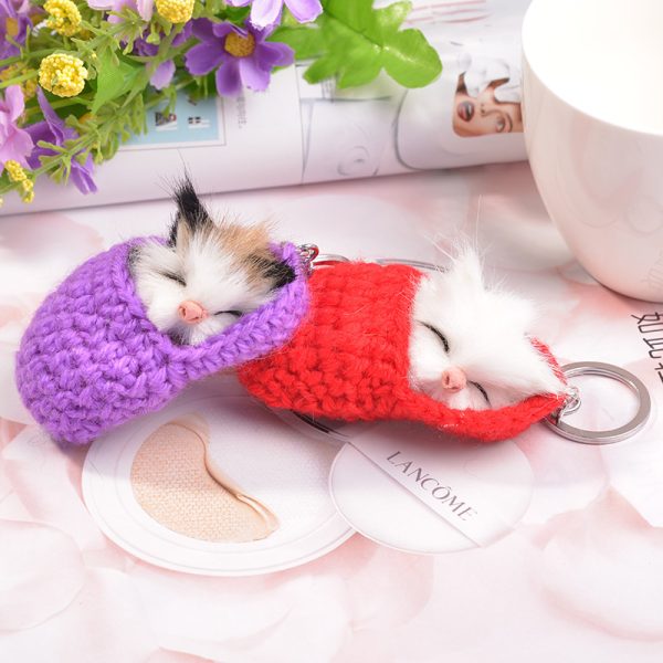 Sleeping cat key ring - Image 3