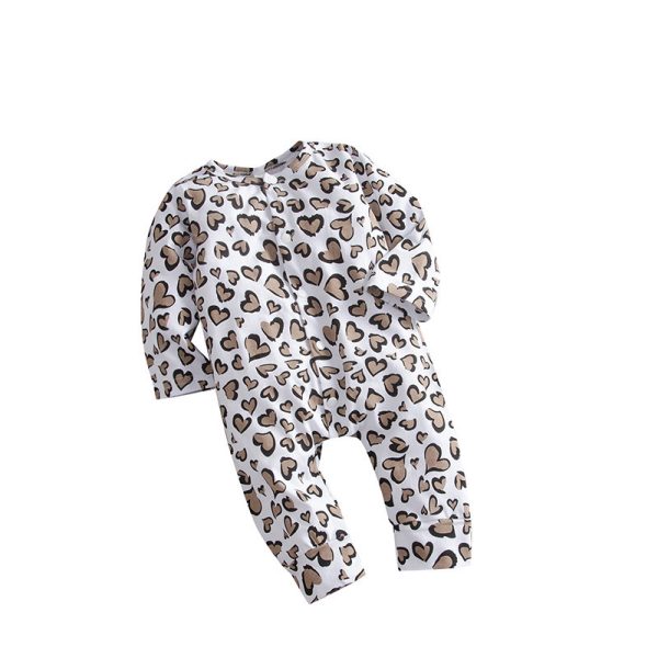 Baby Kids' Rompers Leopard Print Trendy Long Sleeve Rompers - Image 3