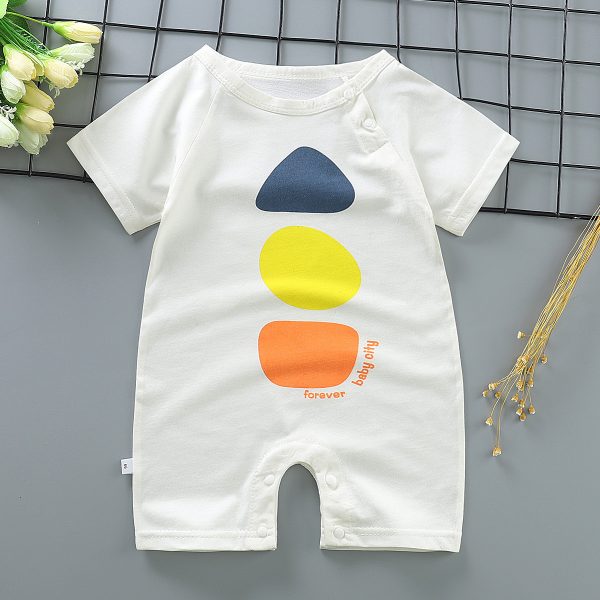 Thin Cotton Short-sleeved Short-climbing Jumpsuit For Boys And 1 Baby Girl - Image 6